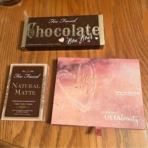 Too Faced Eyeshadow Pallet Lot Three Pieces Chocolate Bon Bons Natural Matte